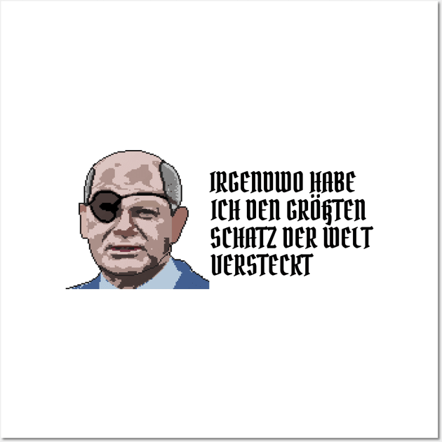 Olaf Scholz Augenklappe Meme Wall Art by Deutsche Memes